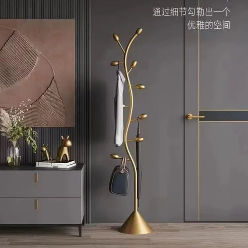 Floor Clothes Rack for Bedroom - Italian Style, Space Utilization Artifact, High-End Luxury Indoor Clothes Drying Rack - vue 10 sur 9