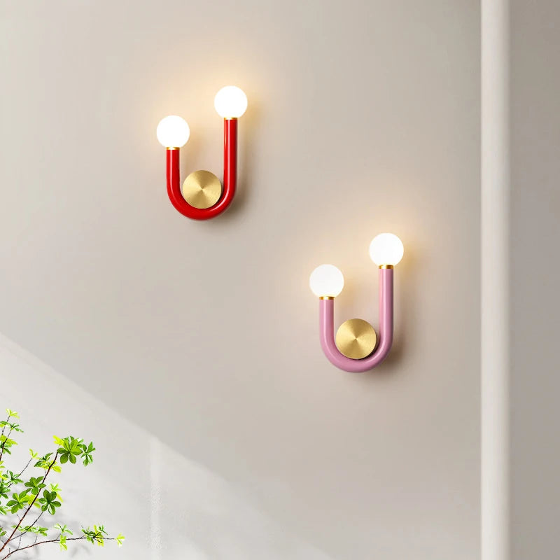 applique murale artistique en métal avec tube en u pour éclairage intérieur - vue 3 sur 11