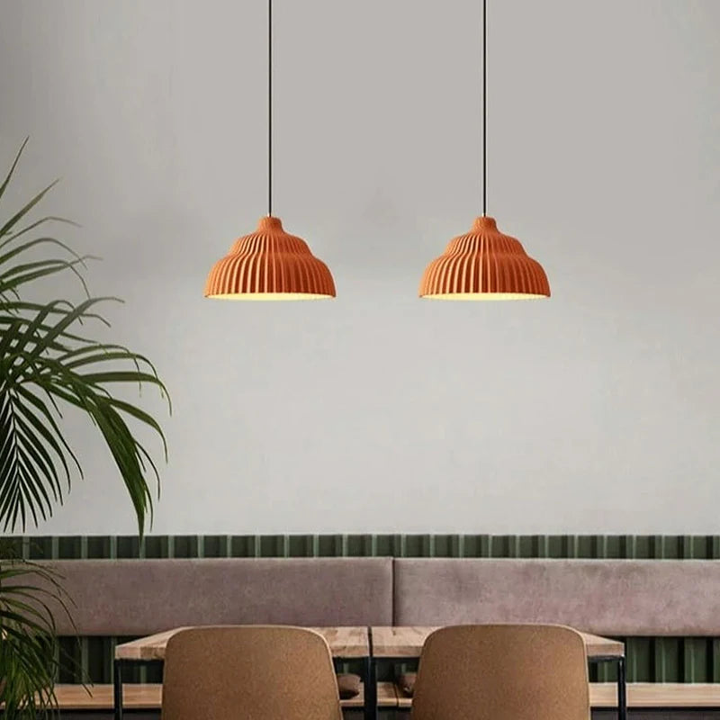 lustre led en forme de gâteau imitation ciment wabi sabi - vue 3 sur 7
