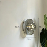applique murale ronde en verre effet d'eau rétro