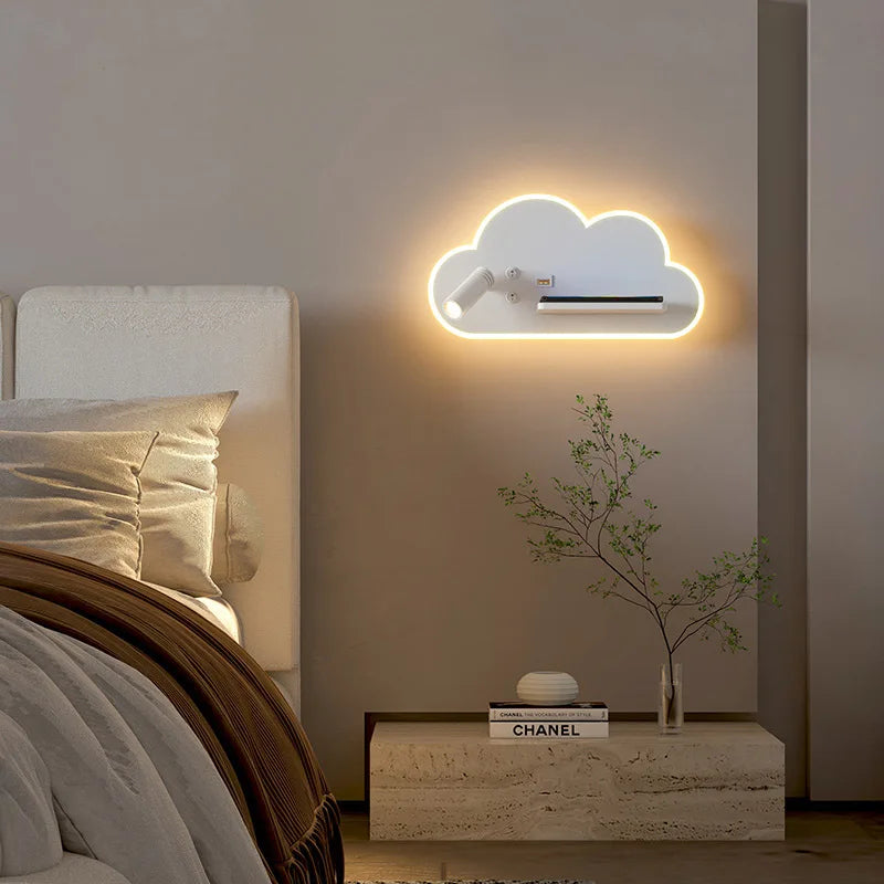 lampe de lit led multifonction avec chargeur sans fil usb - vue 3 sur 8