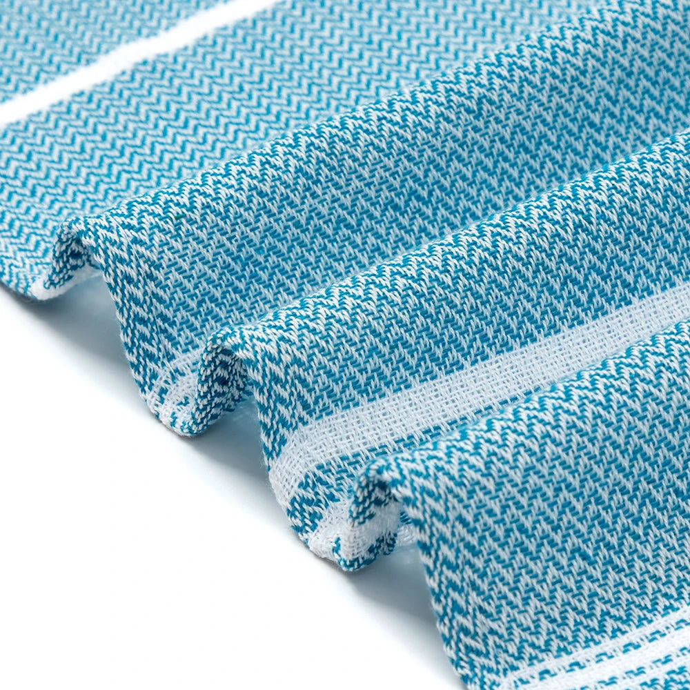 Serviette de plage turque rayures franges coton absorbante - vue 6 sur 7
