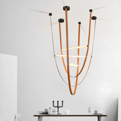 Kreative minimalistische LED-Pendelleuchte aus Glasröhren im postmodernen Stil - vue 2 sur 14