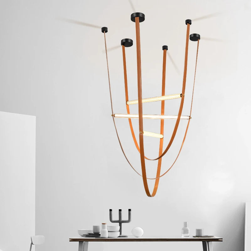 suspension tube de verre led créative minimaliste postmoderne