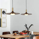 LED-Pendelleuchte Ufo-Design Massivholz Kupfer