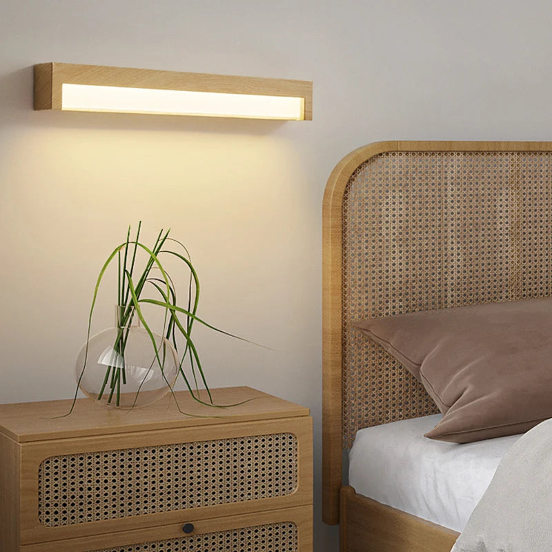 lampe de chevet rétro à grain de bois pour divers usages - vue 3 sur 10