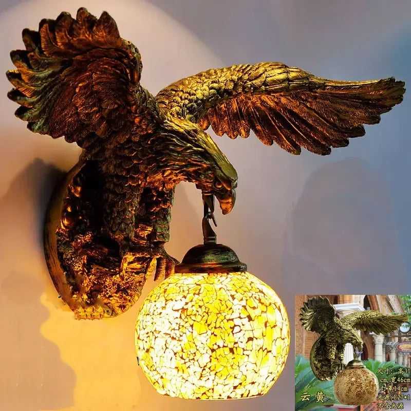 Wandleuchte Eagle Boho Retro Kunstvolle Dekoration - vue 8 sur 18