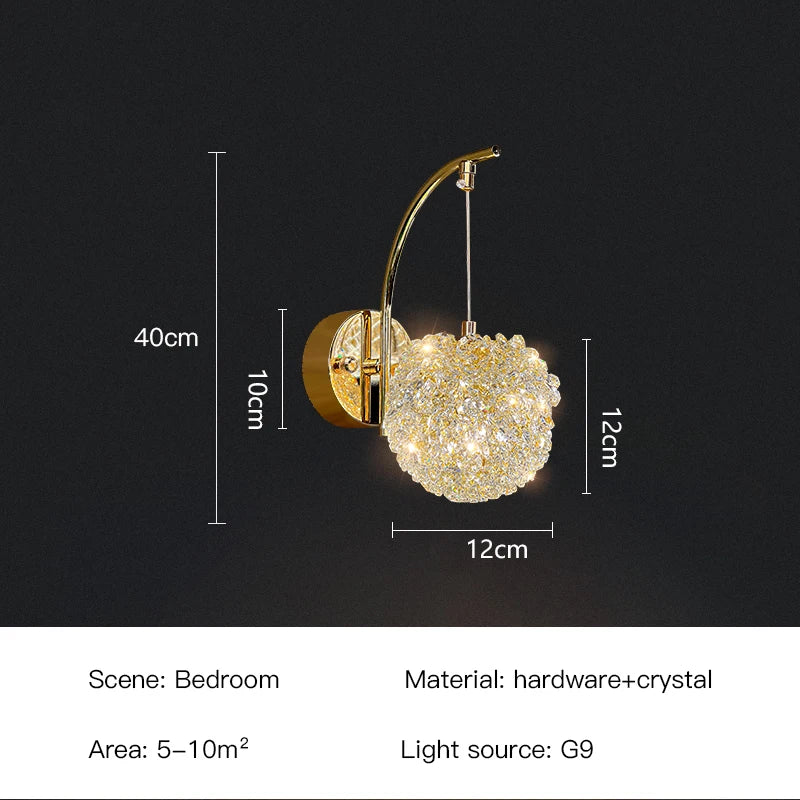 Nordische Wandleuchte aus Kristall im eleganten Design mit LED