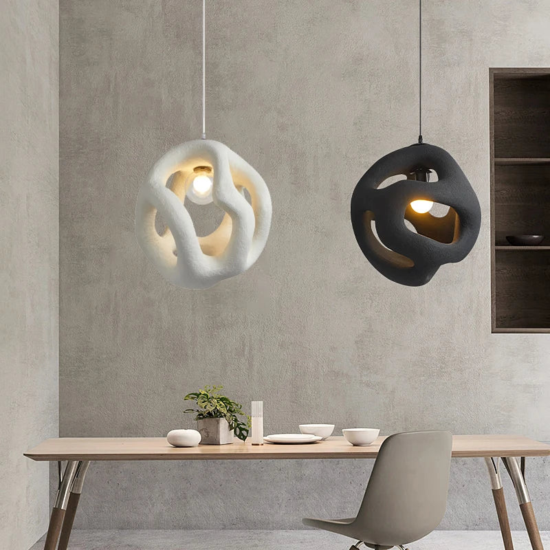 Suspension wabi-sabi design haut de gamme en résine led