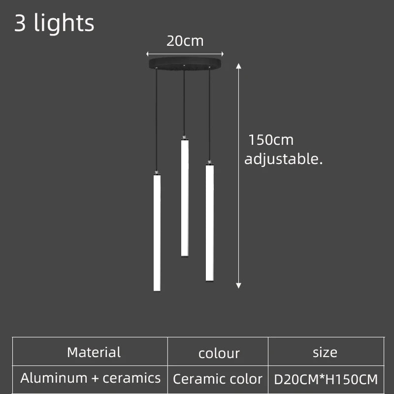 Kronleuchter LED langer Spiral-Tubus minimalistisch modern 2023