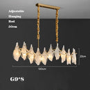 lustre créatif en verre dépoli avec perles suspendu moderne
