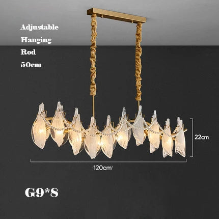 lustre créatif en verre dépoli avec perles suspendu moderne - vue 11 sur 10