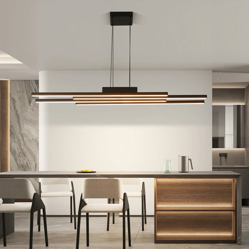 Moderner nordischer LED-Kronleuchter aus Aluminium minimalistisch Design - vue 3 sur 10