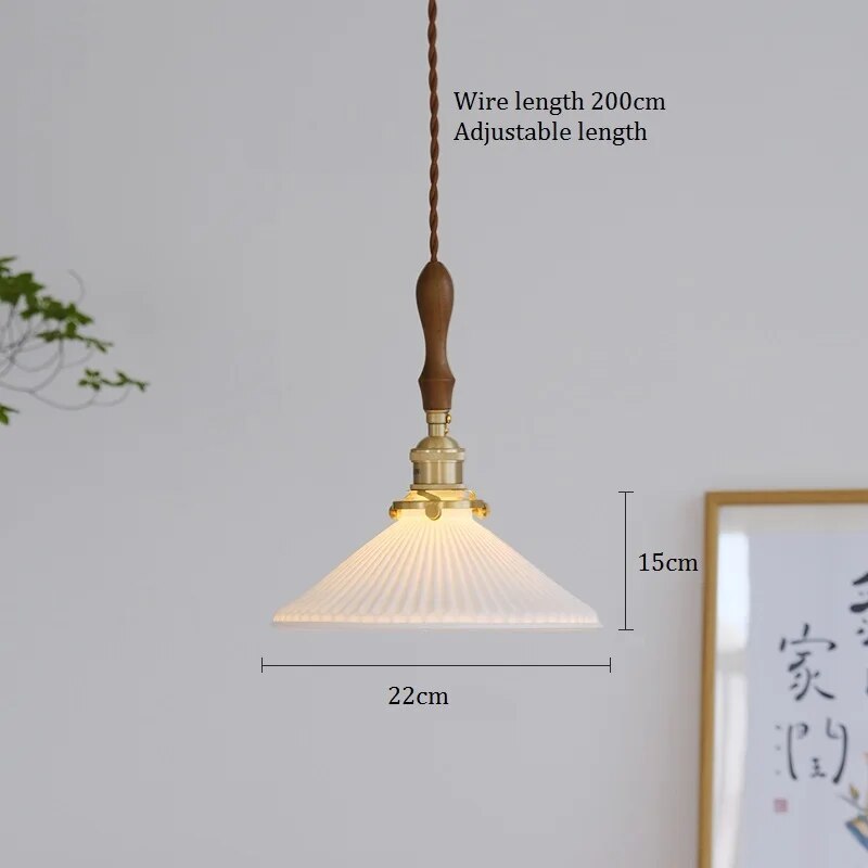 Suspension en céramique et cuivre au design nordique Vintage - vue 5 sur 8