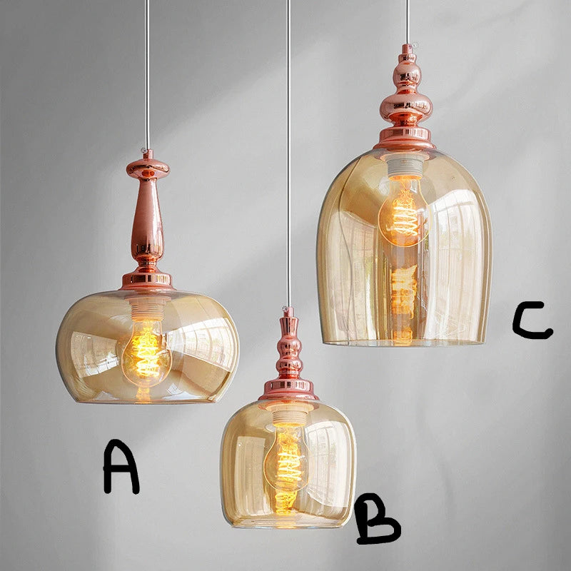 Moderner Kronleuchter aus Glas im minimalistischen skandinavischen Design - vue 8 sur 8