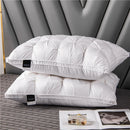Five-star hotel down comfort pillow, 3D embossed pillow, neck support pillow, white goose down pillow core