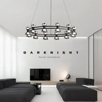 Kreativer Kronleuchter aus Kupfer und Glas modernes Design leicht