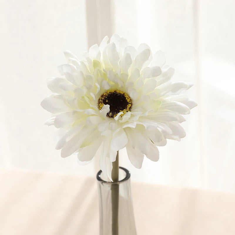 lot de têtes de fleurs artificielles gerbera pour décoration intérieure et extérieure - vue 6 sur 11