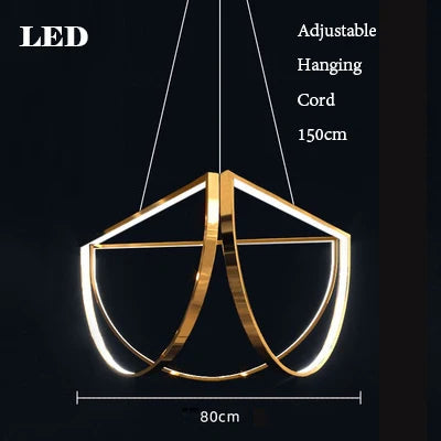 lustre géométrique à led intensité variable tendance moderne - vue 9 sur 11