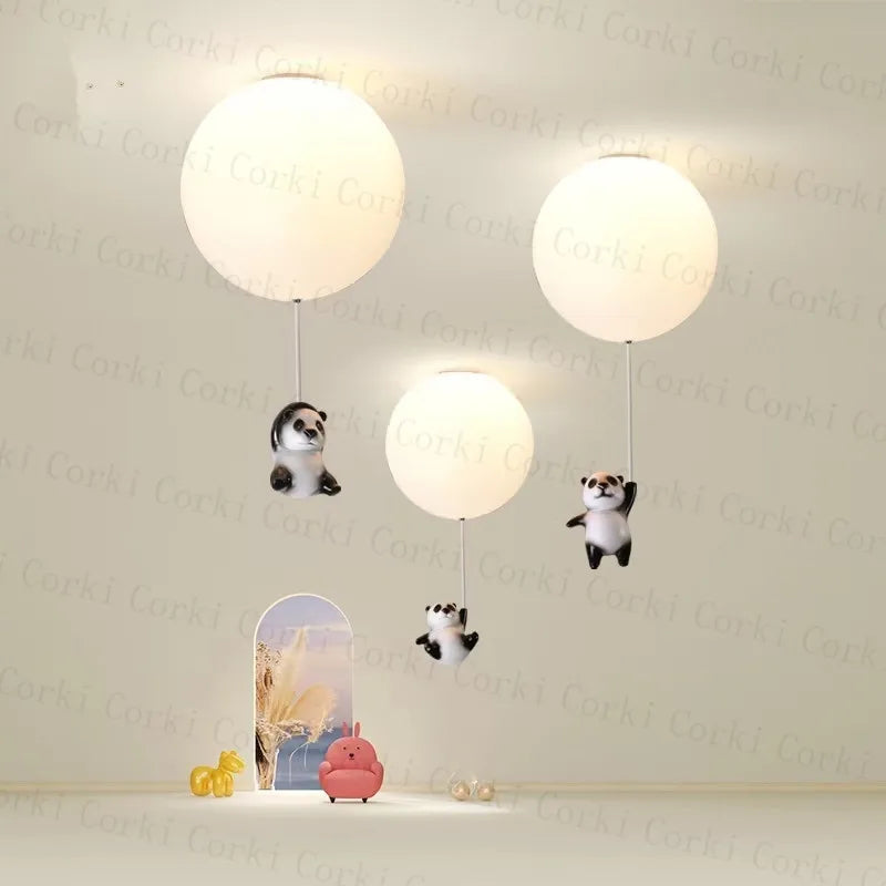 plafonnier led créatif dessin animé ours pour enfants - vue 3 sur 16