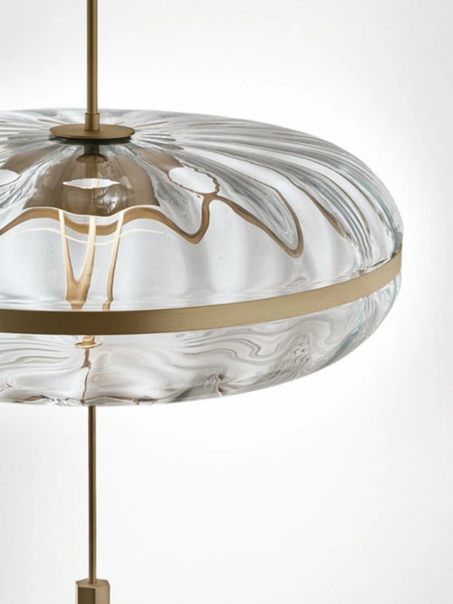 lustre circulaire en verre design nordique pour bar et restaurant