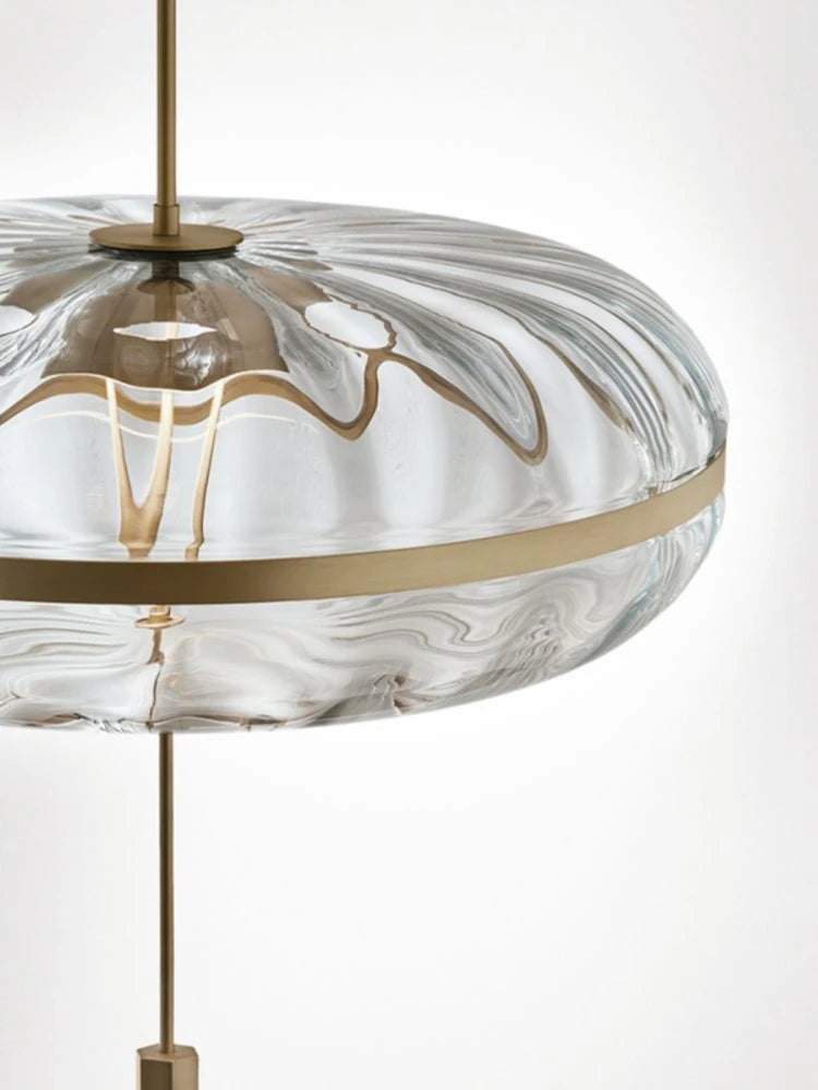 lustre circulaire en verre design nordique pour bar et restaurant - vue 6 sur 7