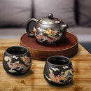 Théière argile motifs dragon phénix style gongfu artisanale
