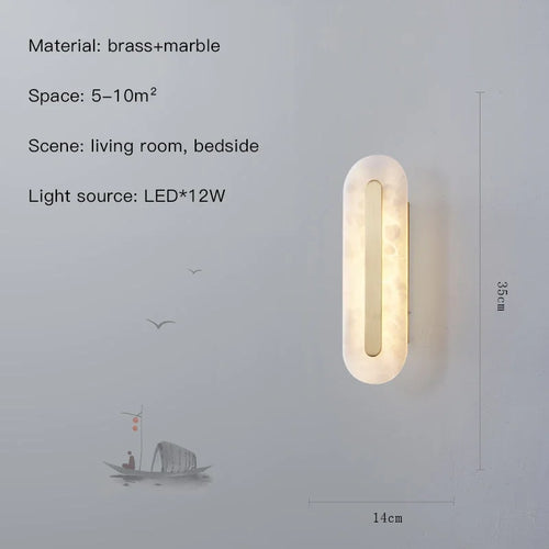 Wandleuchte aus Marmor mit dekorativem LED-Licht für modernes Interieur - vue 11 sur 12