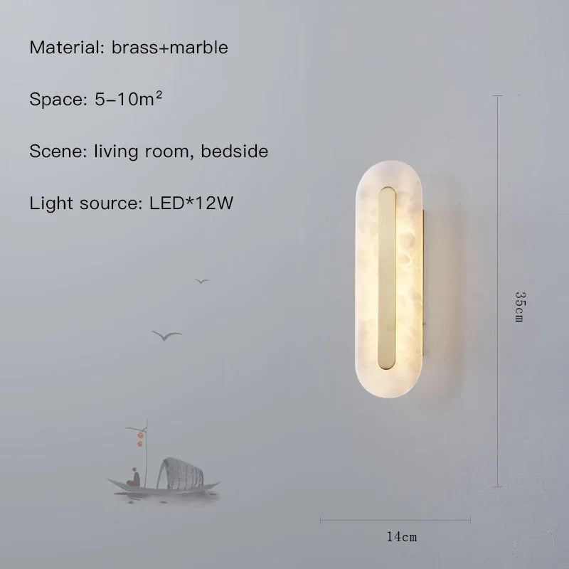 Wandleuchte aus Marmor mit dekorativem LED-Licht für modernes Interieur - vue 10 sur 12