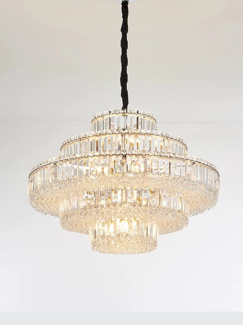 Kronleuchter LED aus K9-Kristall retro modern Luxus - vue 5 sur 5