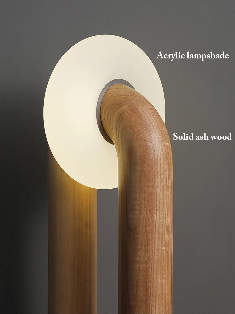 lampes de table vintage en bois massif à contrôle tactile led - vue 7 sur 9