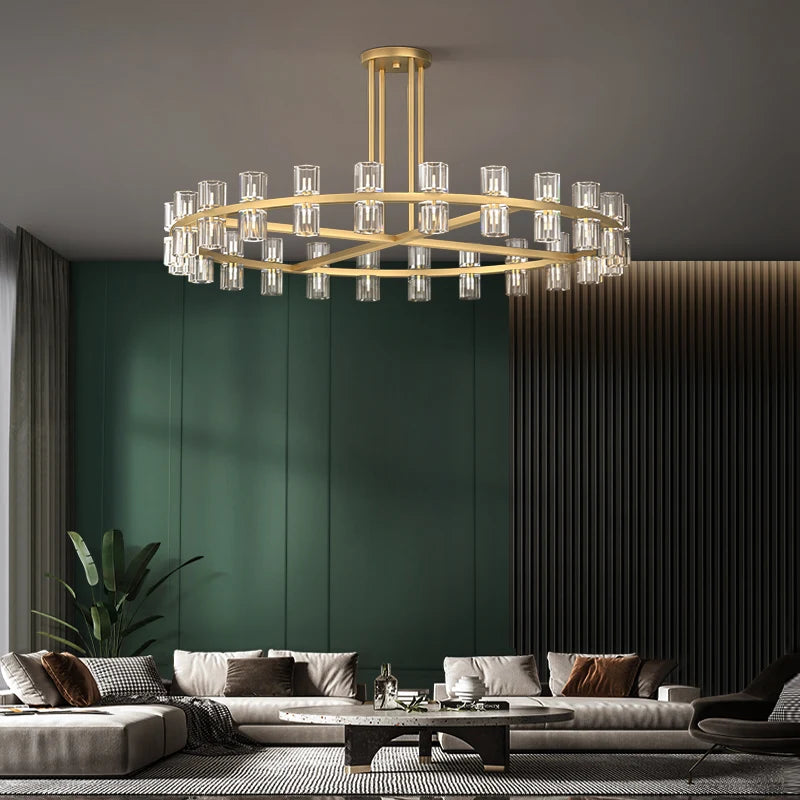 suspension classique en cristal noir et or design élégant - vue 4 sur 13