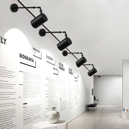 projecteur mural led réglable pour salle d'exposition bras long - vue 6 sur 11