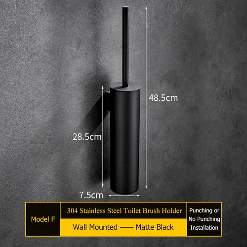 porte-brosse mural en acier inoxydable pour salle de bain