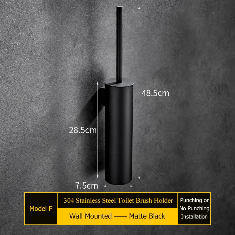 porte-brosse mural en acier inoxydable pour salle de bain - vue 9 sur 14