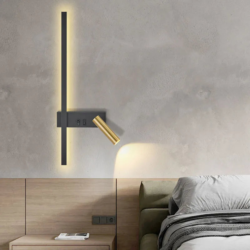 Applique murale noir blanc minimal luxe décor lampe - vue 2 sur 10
