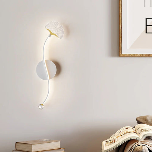 applique murale led tricolore protection yeux design feuille ginkgo - vue 4 sur 12