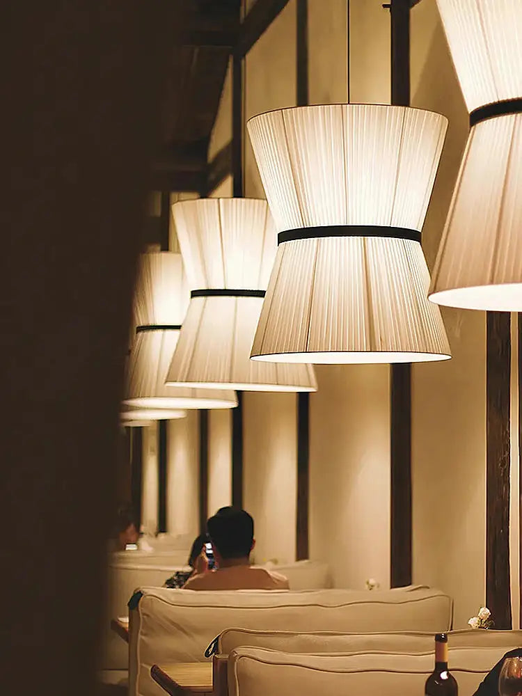 lustre en tissu wabi sabi pour décoration intérieure moderne - vue 5 sur 9