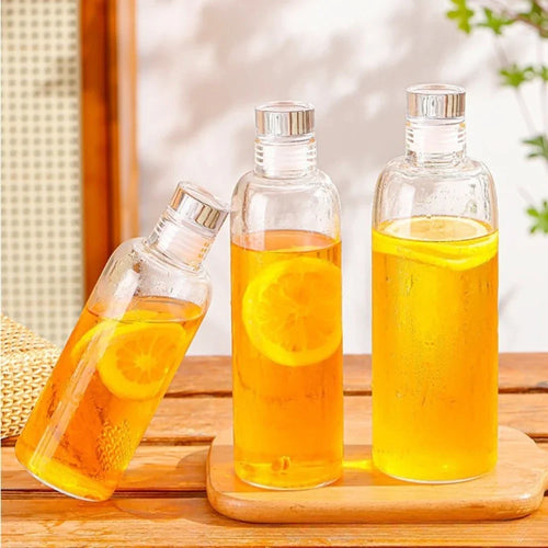 Bouteille verre étanche réutilisable pour boissons et sauces