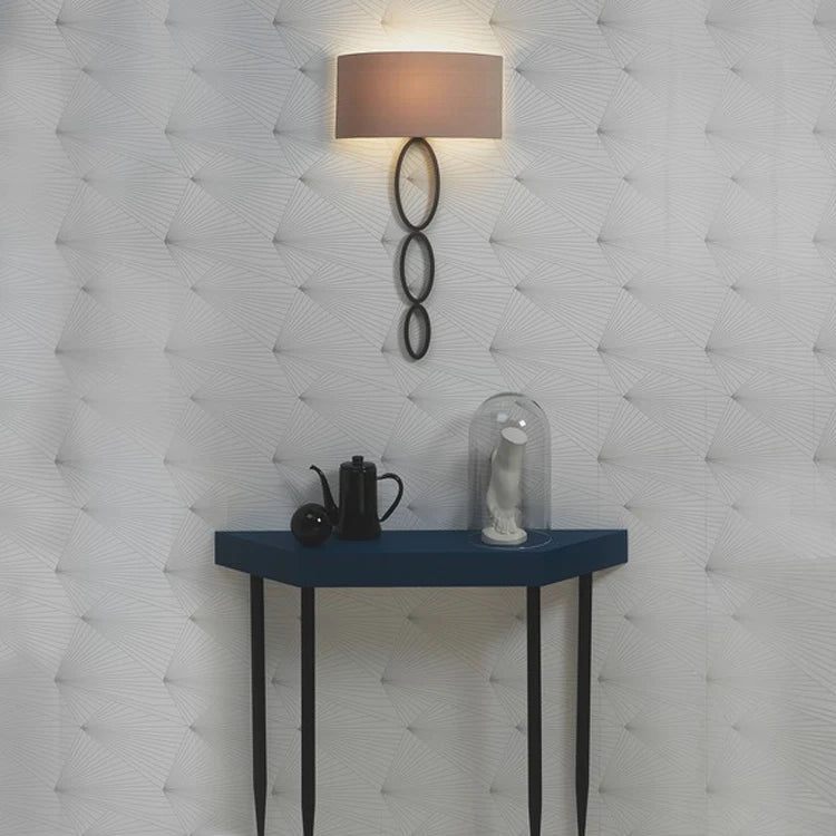applique murale led en tissu avec cercle créatif en fer - vue 7 sur 9