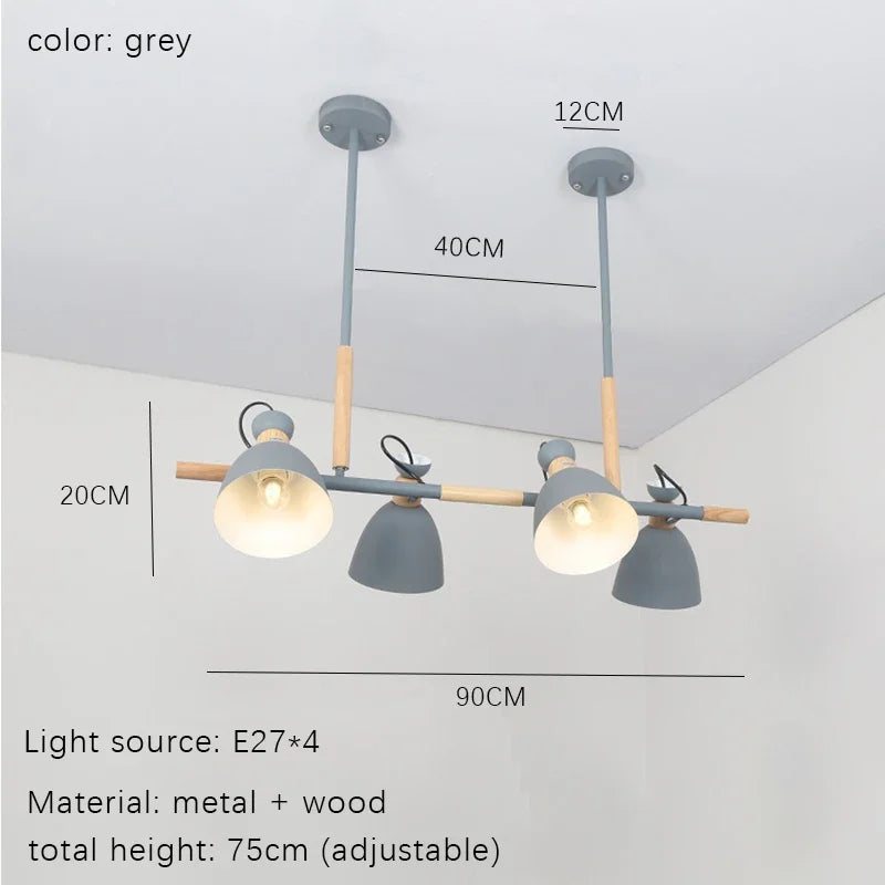 Dekorative LED-Pendelleuchte aus nordischen Holzstämmen