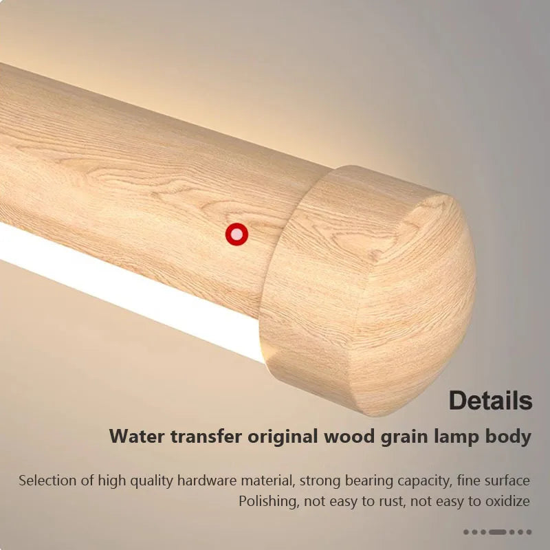 Moderne LED-Wandleuchte mit Holzmaserung für die Innendekoration - vue 5 sur 21