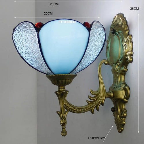 applique murale baroque en verre teinté à fleurs turques - vue 11 sur 18