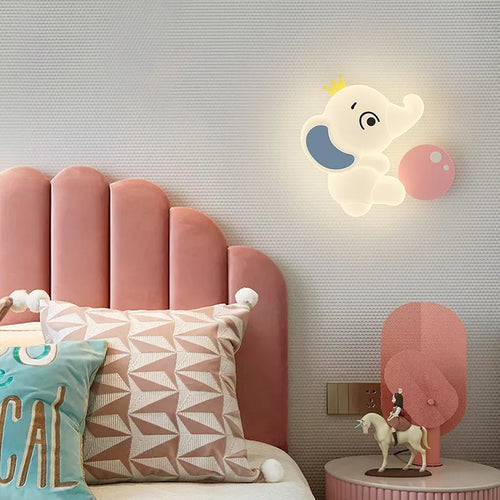 Moderne Wandleuchte Elefant für Kinderzimmer mit sanftem Licht - vue 3 sur 12