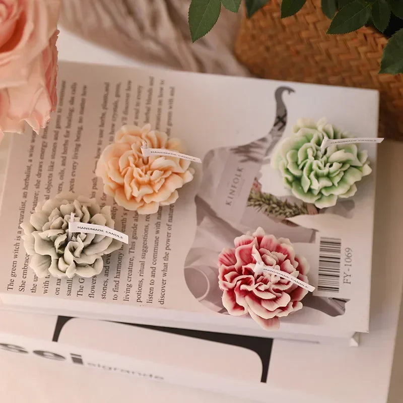 bougie 3d fleur dœillet décoration aromathérapie et cadeaux - vue 4 sur 11
