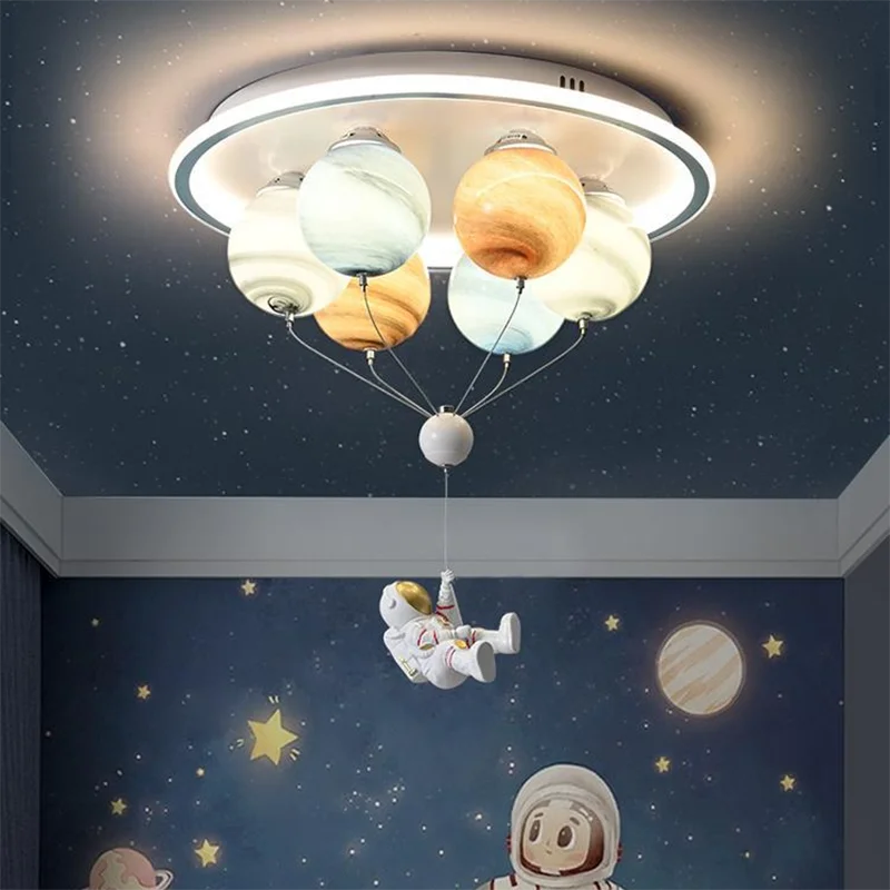 plafonnier dessin animé montgolfière petit ours éclairage enfant - vue 6 sur 8