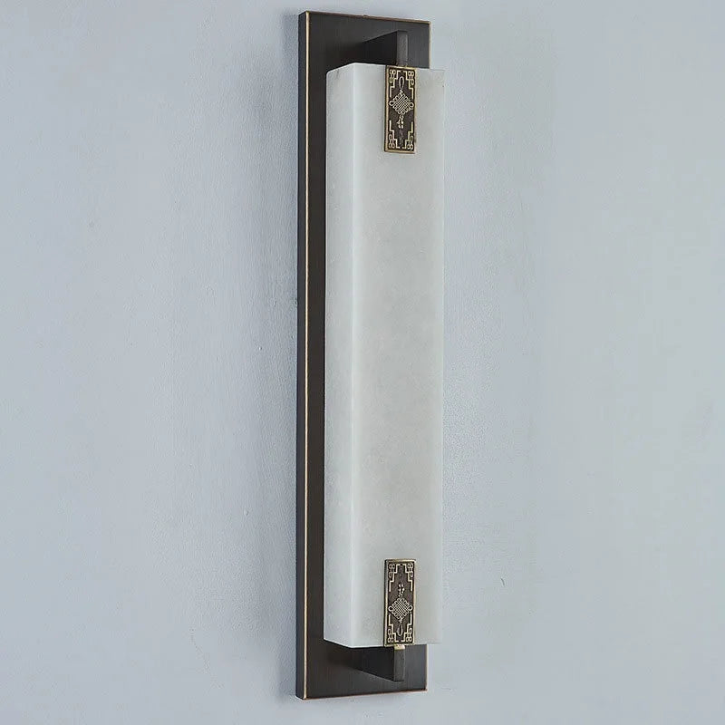 Moderne Wandleuchte aus chinesischem Marmor mit Knoten und LED-Licht - vue 3 sur 11