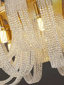 lustre nordique moderne en cristal avec led et glands