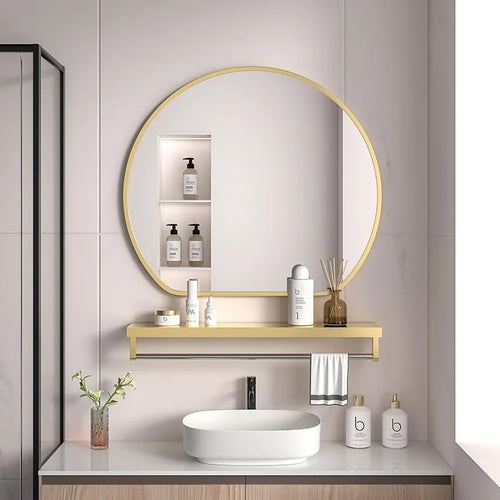 miroir de maquillage avec rangement muraux en métal - vue 6 sur 8