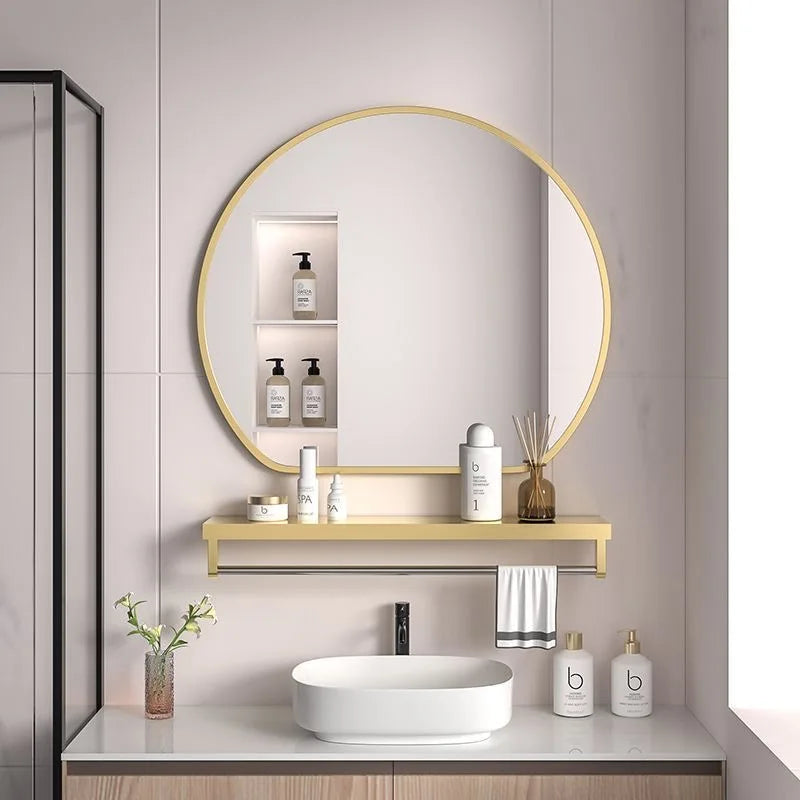 miroir de maquillage avec rangement muraux en métal - vue 5 sur 8